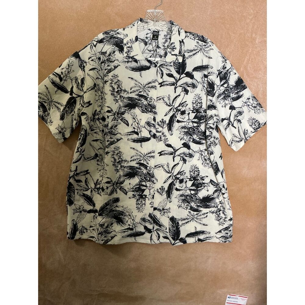 Dazy Women's Floral Print Button‎ Down Short Sleeve Shirt Top - Size L - Picture 2 of 9
